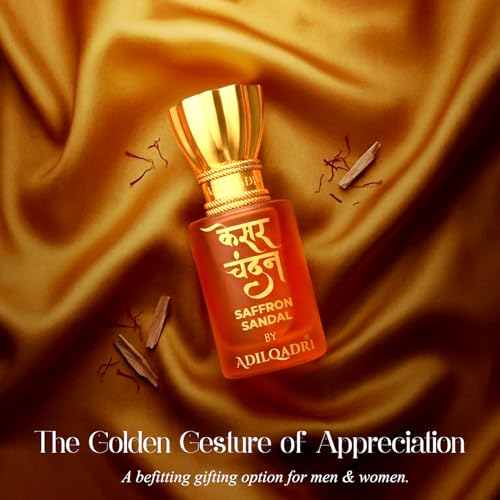 Image of Adilqadri Kesar chandan (Saffron Sandal) Attar 5.5ml for Men & Women | Pure Fragrance Oil | Non-Alcoholic Roll-On Ittar | Long-Lasting Premium Perfume | Travel-Friendly