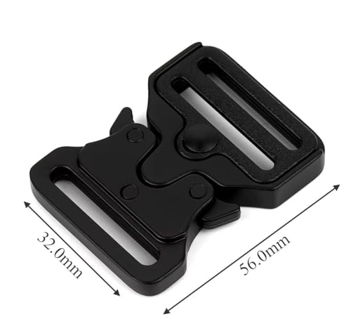 Shenky1 Metall Schnalle für Hundehalsband | 3 cm Breite | Metallschnalle | für Nylongürtel | Schließe | Militärgürtel | Herrengürtel Militär Bundeswehr | für Gürtel 30 mm (Komplett Schwarz)