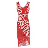 ✿ Material: Material: Tejido de rayón, elastano, suave y cómodo de llevar. región. Cantidad: 1 vestido tipo años 20 con flecos