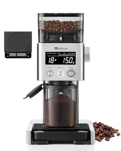 MOKKOM Coffee Grinder with Removable Coffee Scale