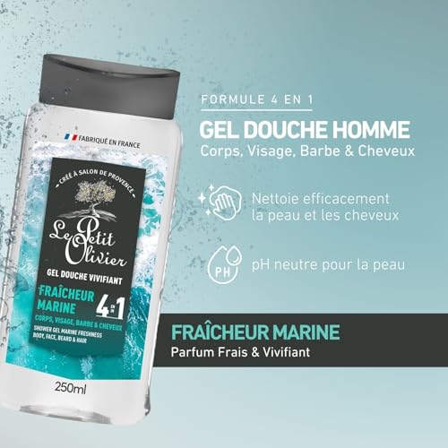 Gel Douche Vivifiant 4 En 1 Fraîcheur Le Petit Olivier Le Flacon De 250ml - vue 3