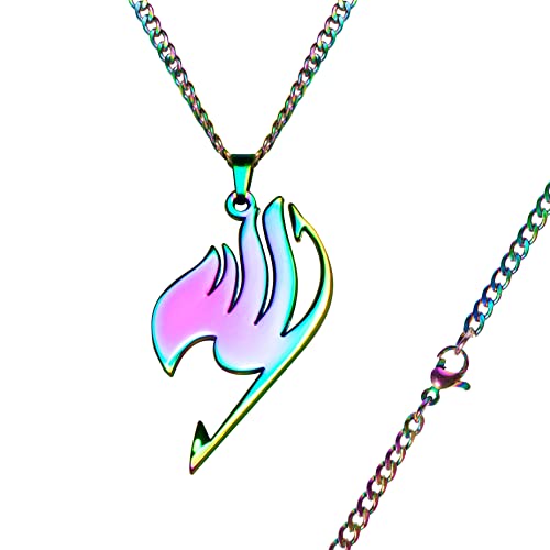 papapanda Halskette für Fairy Tail Legierung Kette Panzerkette Regenbogenfarben