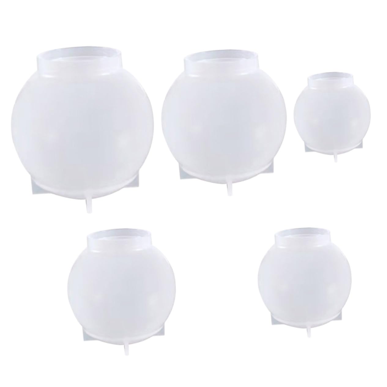 jojofuny 2 Set Stampo A Sfera Integrato Silicio in Silicone Candele Stampo in Silicone Muffa Sfera Stampo Ornamento Stampo Fai Da Te Stampo A Forma Di Sfera Gel Di Silice 5 Pezzi*2
