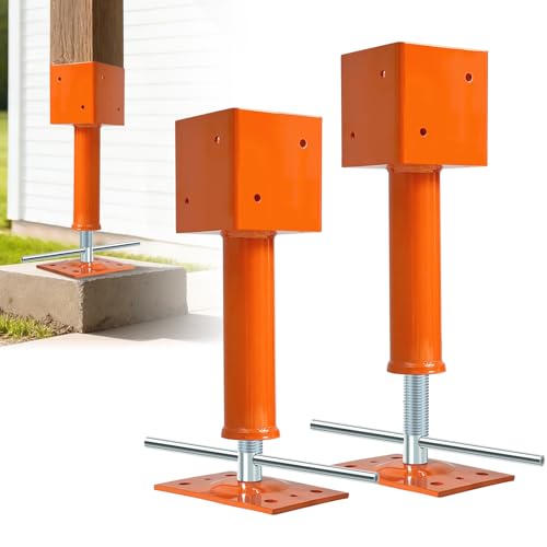 Screw Jack Post 2 Pack, 4"x4" Adjustable House Jacks for Leveling, 13"-19" Height Range, 24700 lbs Max Load Capacity, Heavy-Duty Steel Post for Crawlspace, Basement, and Foundation Repair