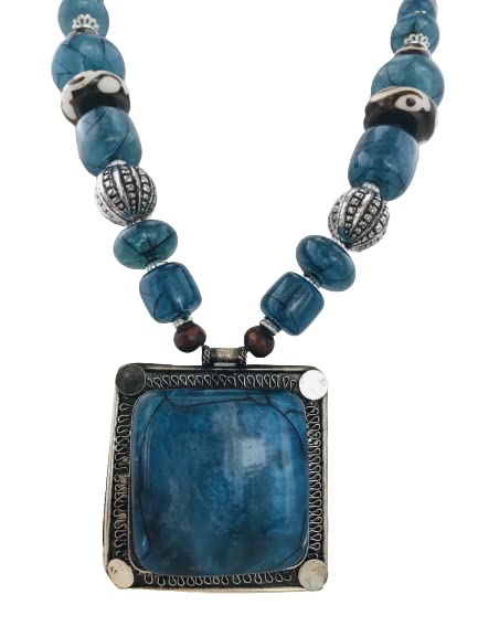 See full amazon price history chart for THE OPAL FACTORY Antique Silver Oxidised Tribal Tibetan Bohemian Jewellery Tibetan Stone Necklace for Women and Girls (Black White Tribal beads with Mint stone) (Peacock Blue) THE OPAL FACTORY Antique Silver Oxidised Tribal Tibetan Bohemian Jewellery Tibetan Stone Necklace for Women and Girls (Black White Tribal beads with Mint stone) (Peacock Blue) (B0BD81H8NZ) Amazon Price History, Amazon Price Tracker