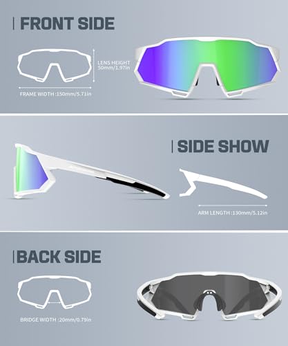 Image of Sport Polarized Sunglasses for Men and Women, Stylish and Lightweight Cycling Sunglasses with UV400 Protection