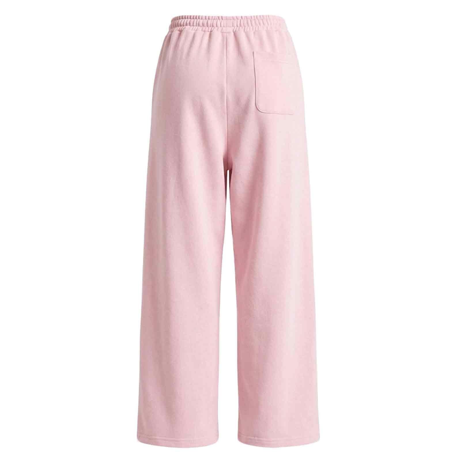 Generisch Pantalon d'été en coton à jambes larges pour femme - Pantalon d'été baggy avec taille élastique - Cordon de serrage et poches - Léger - Couleur unie - Décontracté - Pantalon de loisirs