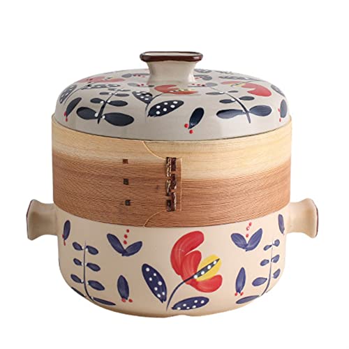 FORVOLWCO Pentola in Ceramica, Pentola di Terracotta, Pentola di Terracotta, Donabe Giapponese, Pentola Cinese in Ceramica/Vapore/casseruola/pentola di Terracotta Pentola per stufato (Size : 1.5L)