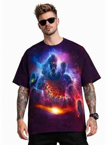 Image of STAND OUT All Over Printed Shiva, Krishna, Hanuman, Kali, Ram and Ravana, Ramayan, Bagavath Githa, Buddha Religious, Spiritual, Hindu Gods T-Shirts