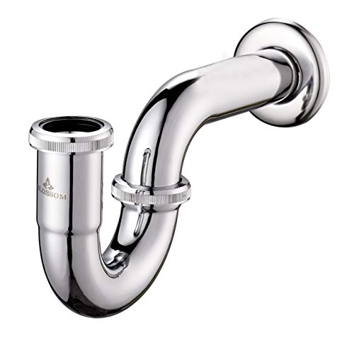 Blossom P-Trap Bathroom Sink Drain Kit â€“ U-shaped drain trap for Sink â€“ Chrome Sink Trap for Bathroom & Kitchen â€“ Easy to Install Sink Drain Pipe Kit â€“ Plumbing & Waste Trap Replacement