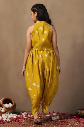Image of Fashion Dream Girls Roman Silk Foil Printed Ethnic Suit Set|Kids Kurta & Dhoti|Kurti & Palazzo Set