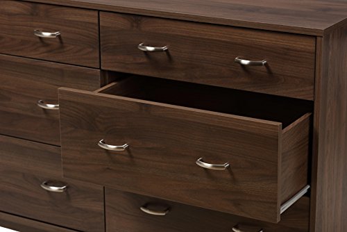 Baxton Studio Sharon Mid-Century Modern Walnut Brown Finished 6-Drawer Dresser #TOP7