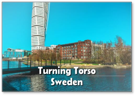 Malmö, Sweden The Nordic Region's Tallest Skyscraper Turning Torso Located in West Harbour Area in Malmo, Sweden, Fridge Magnet