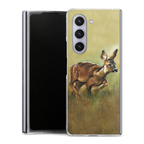 Étui Galaxy Z Fold5 rigide imprimé faon prairie housse de protection durable