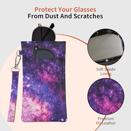 Image of Double Eyeglass Case Soft Dual Glasses Case for Women Men Travel Squeeze Top Sunglasses Cases Eyeglasses Pouch