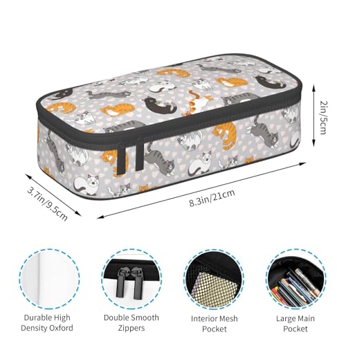 Image of Cute Cat Kawaii Kitten Pencil Case Organizer Big Capacity Pencil Pouch Stationery With Zipper School Supplies Pencil Bag For Girls Boys Office