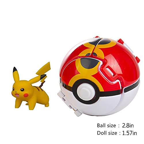 2 Pcs Throw 'N' Pop And Poké Ball Toy Poke Ball Figure, Collection Pocket Monster Authentic Details Action Figure For Children's Toy #TOP1