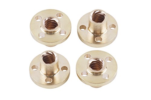 Eowpower 4Pcs Brass Flange Trapezoidal 4 Start Nut for 3D Printer Z Axis 8mm Lead Screw
