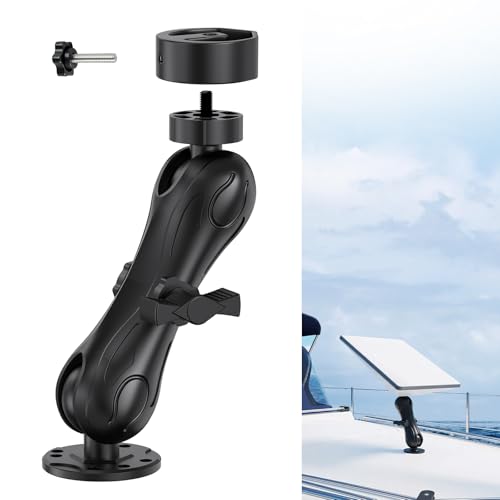 2025/2024 Starlink Mini Mount, Corrosion-Resistant Marine-Grade 6061 Aluminum Alloy Starlink Mini Fixed Mount with Universal Pipe Adapter & Steadier 1.5' Ball Head for Boat,Yacht, Sailboat, Trawler
