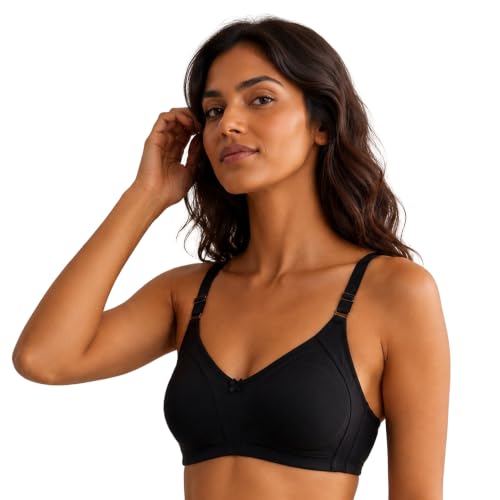 Image of INKURV Seamless Bra for Women Full Coverage | Cotton Hosiery T-Shirt Brassiere - Non Padded Wireless Lift for Everyday Wear| Moulded Cups for Chest Lifting- SAGE