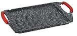 Kamberg - Plancha Grill 45x27 cm - Fonte d'aluminium - Revêtement Type Pierre - Tous feux dont Induction - Sans PFOA/PFAS, Noir