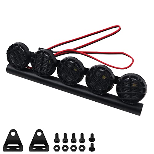 WANGCL Barra de luz LED RC para coche, luces de techo Rc, kit de luz 5LED de 125 mm para 1/10 RC control remoto Monster Truck RC Crawler compatible con AXAIL scx10 Traxxas TRX-4