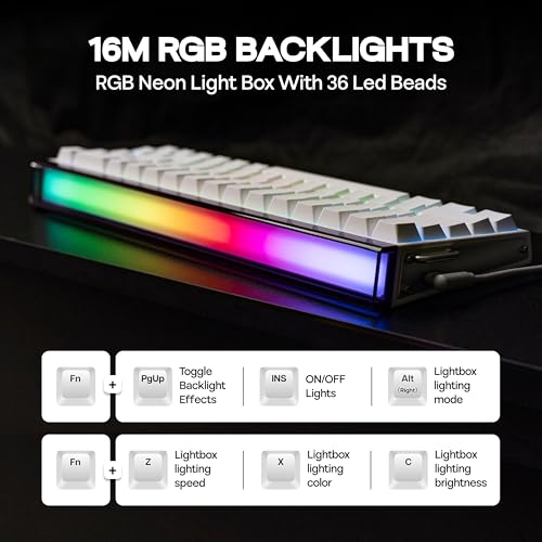 Image of MechLands Aula Hero68 HE Wired Magnetic Gaming Keyboard, Rapid Hall Effect Keyboard with 0.01mm Adjustable Actuation, 8kHz Polling, 5-Layer Sound Dampening, RGB Lightbox & Backlit (White)