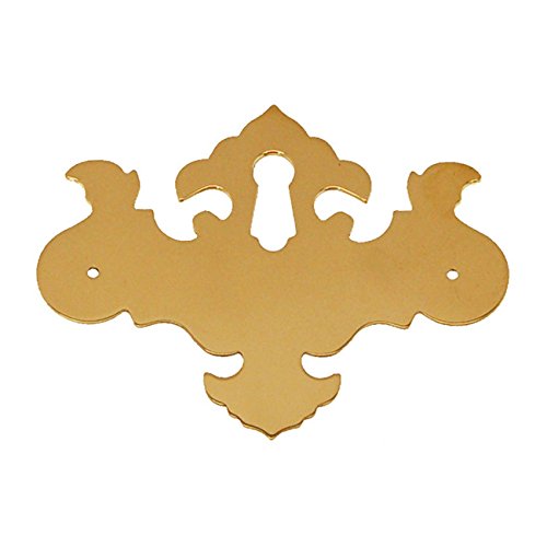 Chippendale Style Stamped Brass Decorative Keyhole Insert | 3 1/8