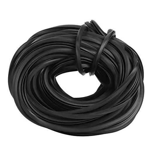 Caredy Gewächshausreparatur Weatherseal Film Tape, Schwarzes Gewächshaus Gummistreifen Kabelabdichtungsstreifen Gummi Fensterdichtung Gewächshaus Zubehör Zubehör für Glasversiegelung(18m)