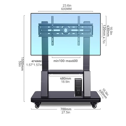 Soporte rodante para TV de 32-70 pulg con ruedas miniatura 2