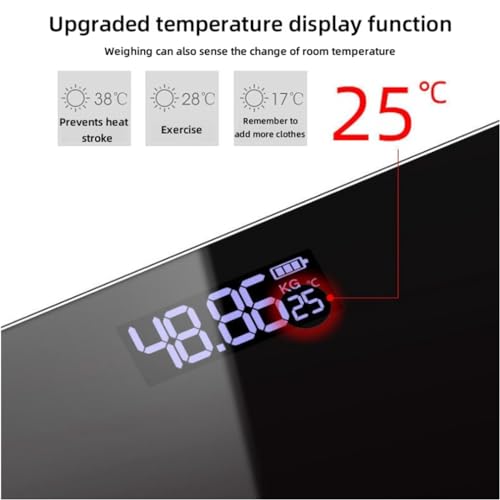 Báscula digital de baño alta precisión marrón miniatura 7