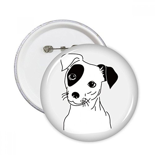 Badge Chien Noir Rond XXL Pins Décoration Vêtements Dessin Animé DIYthinker