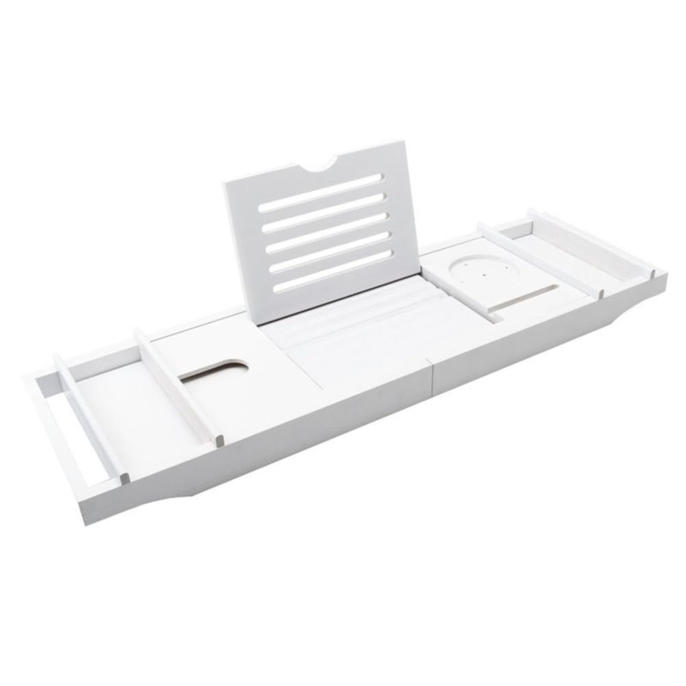 Vassoio per vasca da bagno espandibile in bambù, mensola regolabile di alta qualità con porta sapone, asciugamani e libri, accessori da bagno ideali per rilassarsi e rilassarsi