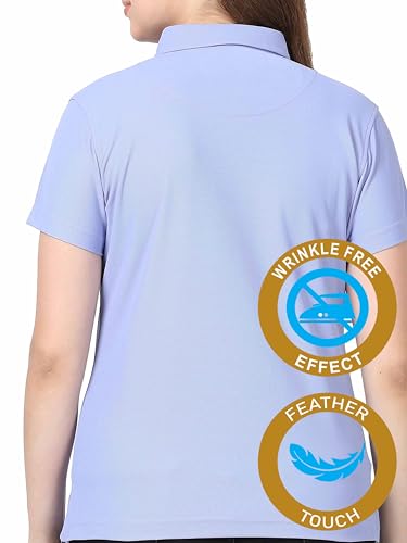 Image of STELLERS Women's Premium Polo T-Shirt, Regular Fit | Odour Resistant | Wrinkle Free | Quick Dry | Stretchable | Lightweight | Breathable | Sustainable | Anti-Static | Feather Touch Feel