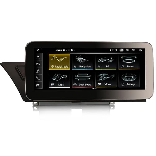 Erisin 12,3 Pulgadas Pantalla IPS 8GB+128GB Android 14 Radio Coche Navegador GPS para Audi A4 A5 B8 S4 S5 Soporte CarPlay inalámbrico Android Auto Bluetooth 5.1 OEM MMI USB DSP WiFi 4G Dab+ TPMS
