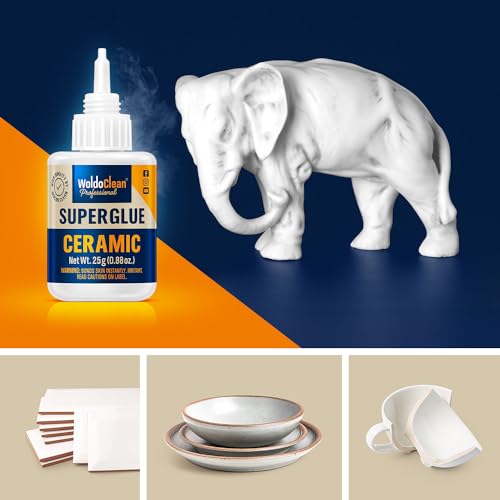 Image of WoldoClean Super Glue for Ceramics and Porcelain 25g - Waterproof, high Temperature Resistant and no Smell