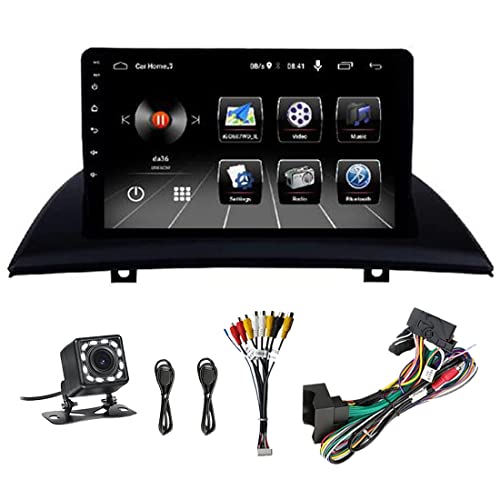 9”IPS Android Coche Estéreo Navegación GPS RDS Radio De Coche Bluetooth Manos Libres, Reproductor Multimedia para BMW X3 E83 2004-2012, Compatible CarPlay Inalámbrico/FM/Dab/SWC Cover