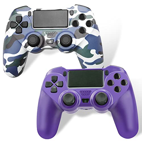 Eeidc 2 Pack Wireless Controller For Ps4, Remote Control For Playstation 4/Slim/Pro With Double Shock/Audio/Six-Axis Motion Sensor(Purple And Blue Camo) #TOP7