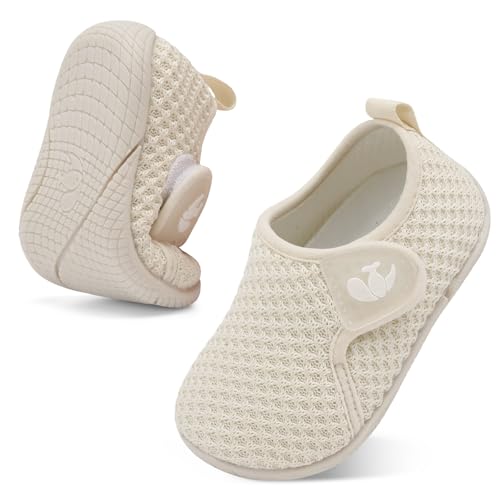 JOINFREE - JOINFREE Toddler Sneakers Non-Slip Baby Shoes Boys Girls School Shoe Barefoot Sneaker Beige 18-24 Month Infant - -11%
