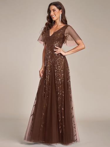 Image of Ever-Pretty Women's Sequin V-Neck Formal Mother of the Bride Dresses