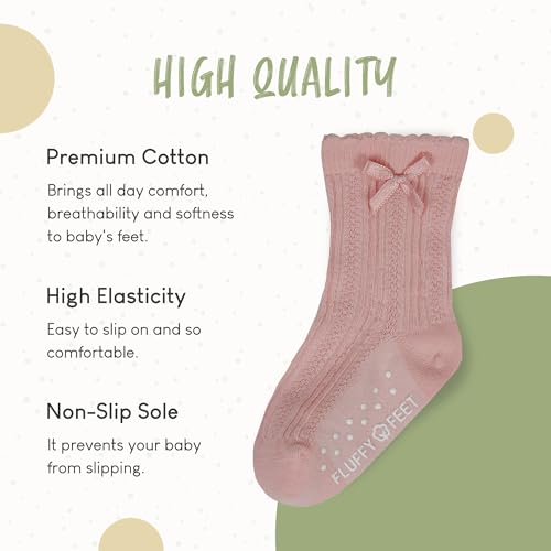 Cotton Baby Grip Knee Socks 6 Pairs Boys Girl Anti Slip Sole Knee Sock Newborn Toddlers Seamless Socks2
