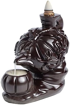 RENSLAT Ebony Pumpkin Teapot Backflow Incense Incense Burner Decoration Mahogany Household Lucky Tea Ceremony Incense Burner (Color : A, Size : 12912cm)