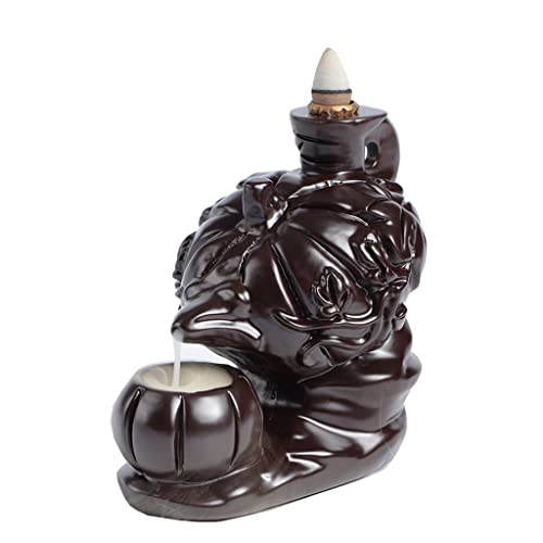 N/A Ebony Pumpkin Teapot Backflow Incense Incense Burner Decoration Mahogany Household Lucky Tea Ceremony Incense Burner (Color : A, Size : 12 * 9 * 12Cm) #TOP30