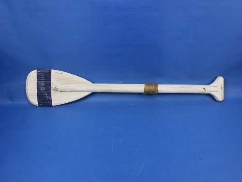 Hampton Nautical Wooden King Harbor Decorative Rowing Boat Paddle with Hooks, 24"