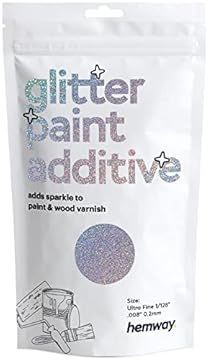 Hemway Glitter Paint Additive - Silver Holographic | 100g Ultrafine Metallic Flakes for Adding Sparkle to Paints & Wood Varnish | Add to Emulsion, Acrylic & Latex for Indoor Sparkly Walls