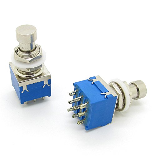 JIUWU Electric Guitar 3PDT 9 Pins Effects Stomp Foot Pedal Switch True Bypass with Solder Terminals Pack of 2 - Thumbnail 4