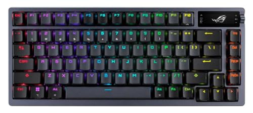 ASUS ROG Azoth Wireless Mechanical Gaming Keyboard – 75% TKL, Tri-Mode Connectivity, Hot Swappable Pre-lubed ROG NX Snow Linear Switches, PBT Keycaps, RGB, OLED Display, PC/Mac Support - Black by Asus - Used condition - CA$216.99