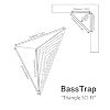 2 Pack Acoustic Corner Ceiling Bass Trap Triangle | Sound Absorption-Diffuse Acoustic Foam with Perforated Laminated HDF Plate | Front Triangle Side: 42cm | Color: (White glossy plastic, SCIFI)