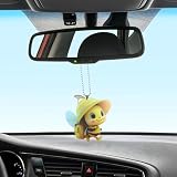 GAOLAOSY Cute Little Bee Car Hanging Ornament, 2D Flat Acrylic Funny Animal Car Rear...