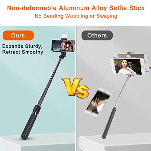 Selfie Stick Tripod With Fill Light & Bluetooth Wireless Remote And Portable Cell Phone Tripods For Iphone Android Phone Video Recording Live Stream/Makeup #TOP4
